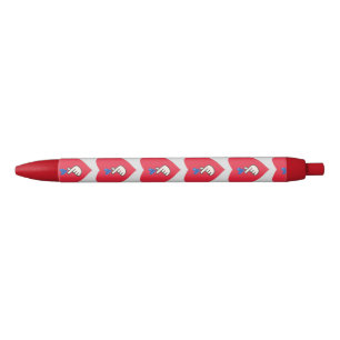 School Korean Kpop Pattern Red Blue Hand Heart Black Ink Pen