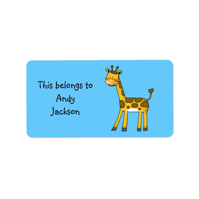 School Labels ( cute giraffe ) (Front)