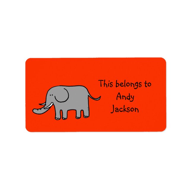 School Labels (elephant) (Front)