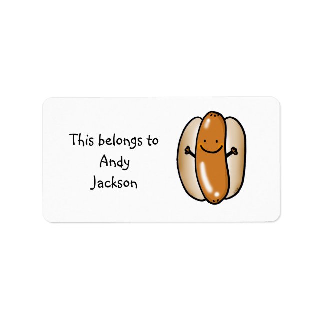School Labels ( hot dog ) (Front)