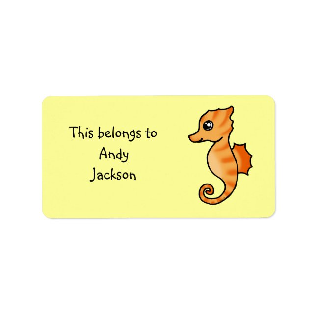 School Labels ( seahorse ) (Front)