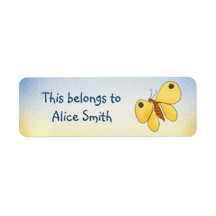 School Labels with butterfly