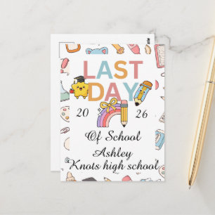 School leaver personalized autographs postcard