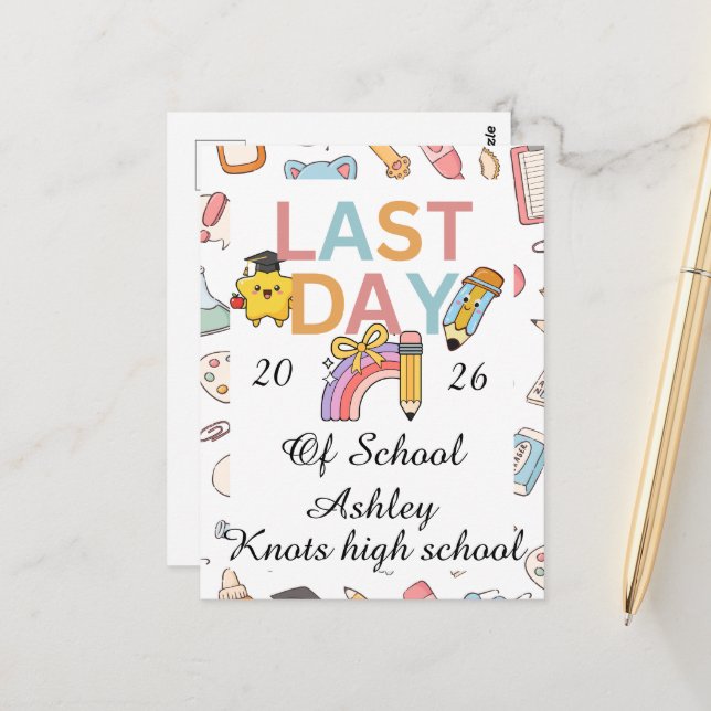 School leaver personalized autographs  postcard (Front/Back In Situ)