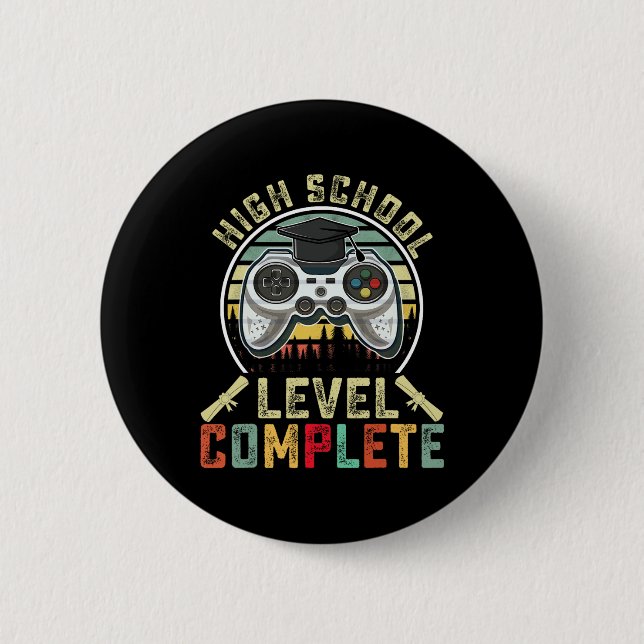 School Level Complete Gamer School Graduation Gift 2 Inch Round Button (Front)