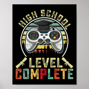 School Level Complete Gamer School Graduation Gift Poster