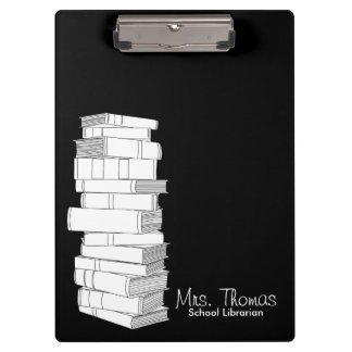 School Librarian Clipboard (Black & White)