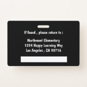 School Librarian ID Badge with District Seal  (Back)