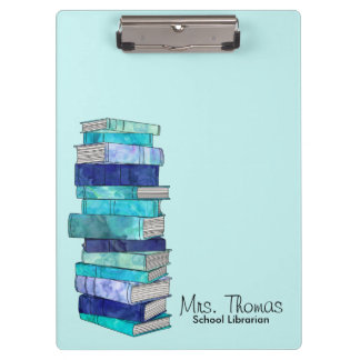 School Librarian Personalized Clipboard (Blue)