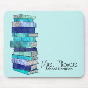 School Librarian Personalized Mousepad (Blue)