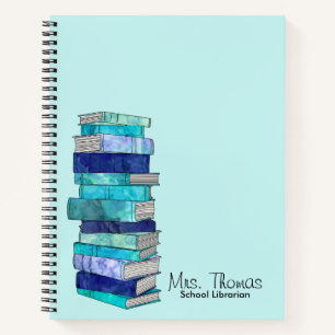 School Librarian Personalized Notebook (Blue)