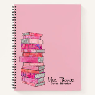 School Librarian Personalized Notebook (Pink)