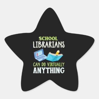 School Librarian Shirt Virtual Librarian Work Star Sticker