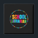 School Librarian Tee Rainbow Colourful Library Ele Magnet<br><div class="desc">School Librarian Tee Rainbow Colourful Library Elementary</div>