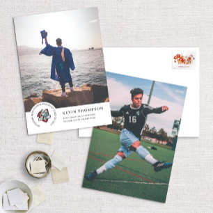 School Logo and Photo Graduation Announcement