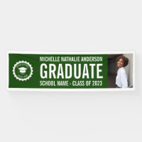 School logo Graduation Photo Green white