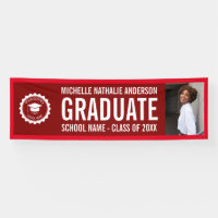 School logo Graduation Photo Party Maroon and Red
