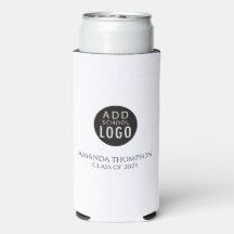 School Logo Personalized Graduation Party Favour Seltzer Can Cooler