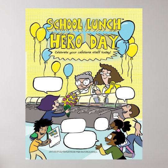 School Lunch Hero Day poster fill in the bubbles Zazzle.ca