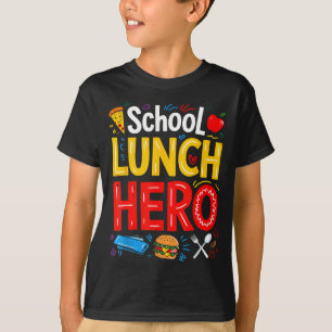 School lunch hero groovy cafeteria workers lunch T-Shirt