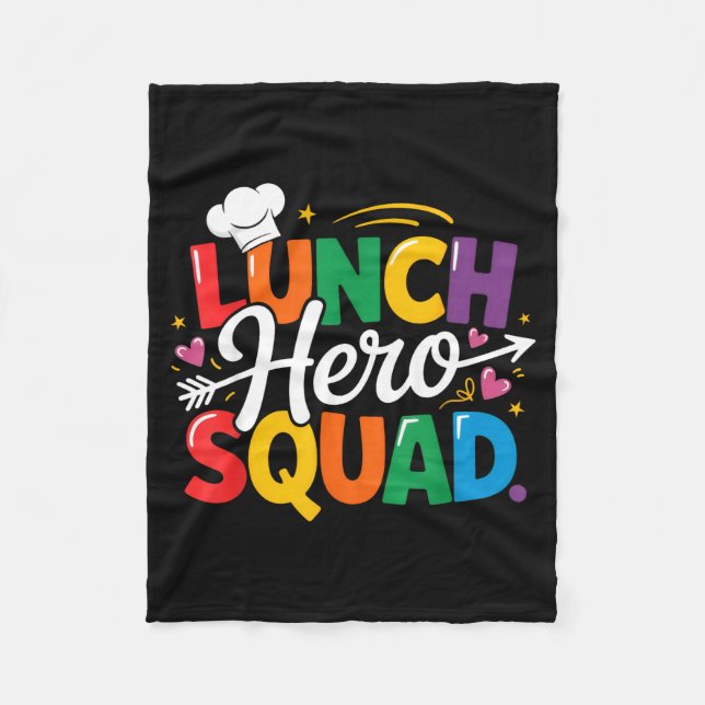 School Lunch Hero Squad Cafeteria Workers Crew Lad Fleece Blanket (Front)