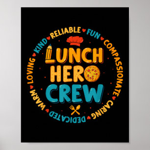 School Lunch Hero Squad Funny Cafeteria Workers Cr Poster