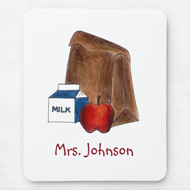 School Lunch Personalized Teacher Gift Mouse Pad (Front)