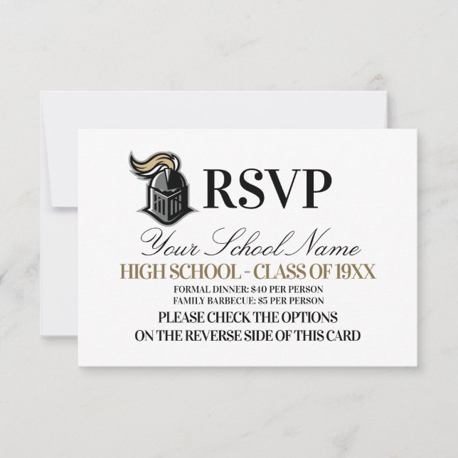 School Mascot Class Reunion RSVP Card (Front)