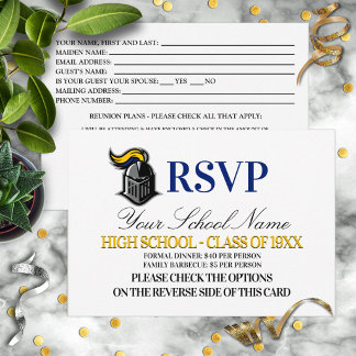 School Mascot Class Reunion RSVP Card