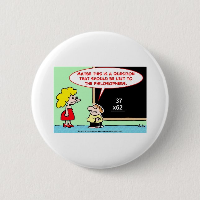 school math left philosophers 2 inch round button (Front)