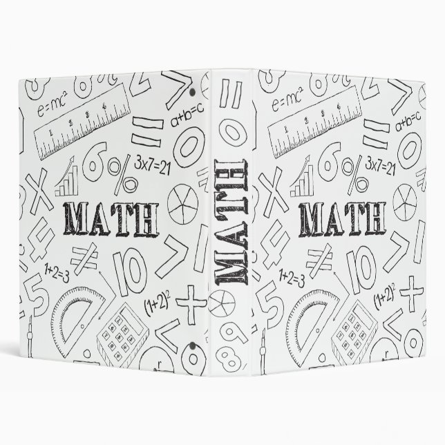 School Math Teacher Doodle Math Art Colouring Scho Binder (Background)
