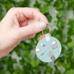 School Maths Keychain<br><div class="desc">A selection of mathematics equations and maths equipment. This design looks really effective on this Keychain</div>