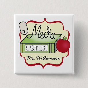 School Media Specialist 2 Inch Square Button
