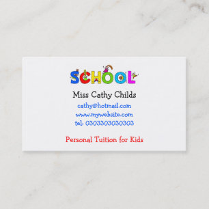 School, Miss Cathy Childs, Business Card