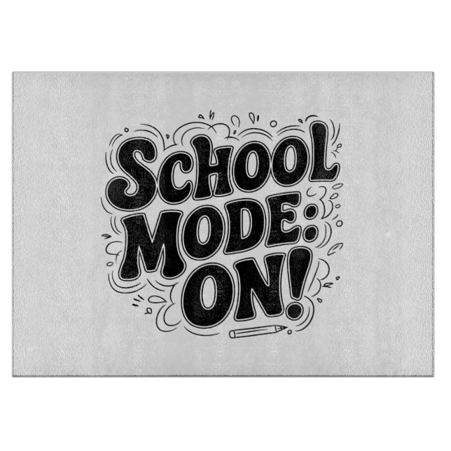 School Mode: ON! ,Vintage-Inspired Design Cutting Board (Front)