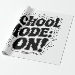 School Mode: ON! ,Vintage-Inspired Design Wrapping Paper