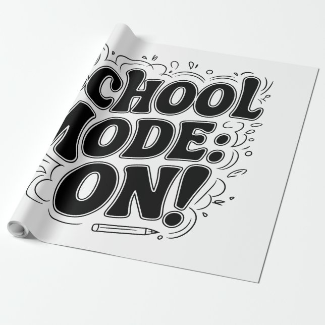 School Mode: ON! ,Vintage-Inspired Design Wrapping Paper (Unrolled)