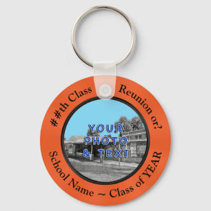 School Name, Photo, Year Class Reunion Keychains