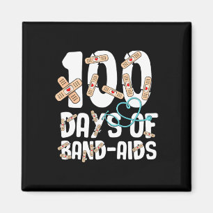 School Nurse 100 Days Of Bynd-aids Nurse 100th Day Magnet