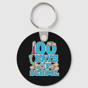 School Nurse 100 Days Of School Keychain