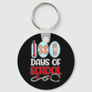 School Nurse 100 Days Of School Love Stethoscope N Keychain