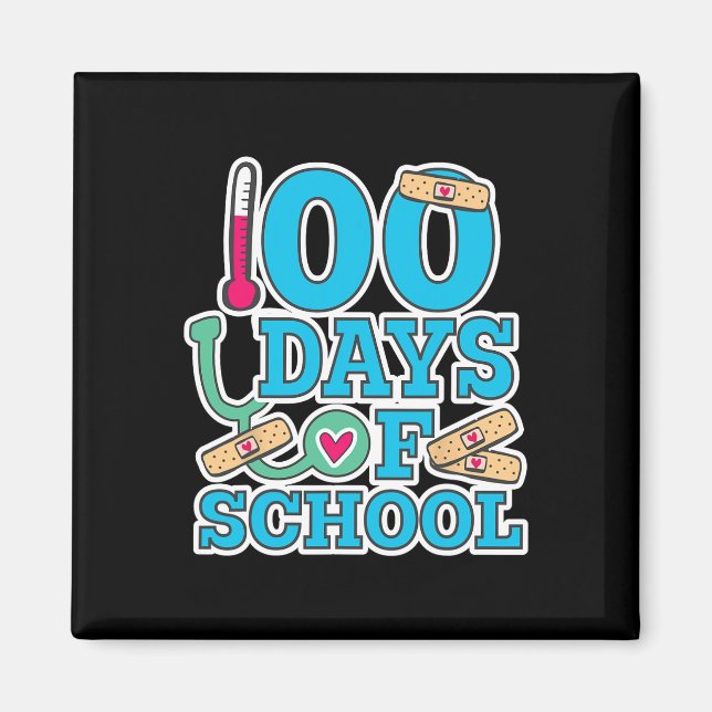 School Nurse 100 Days Of School  Magnet (Front)