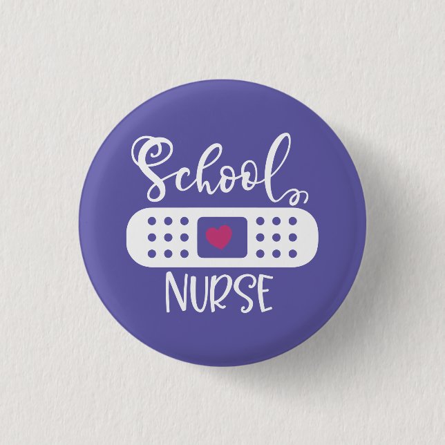 School Nurse 1 Inch Round Button (Front)