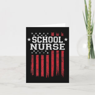 School Nurse American Flag Usa Patriot Patriotic Card