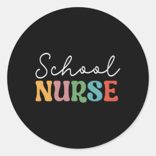 School Nurse Back To School Minimalistic Classic Round Sticker