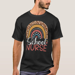 School Nurse Boho Rainbow Leopard Nurse Week 2022 T-Shirt