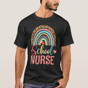 School Nurse Boho Rainbow Leopard Nurse Week 2022  T-Shirt