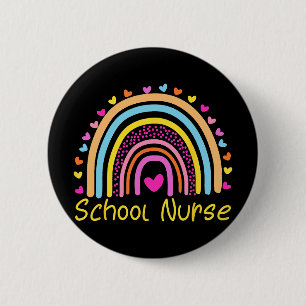 School Nurse Boho Rainbow Nurse Day Byck To School 2 Inch Round Button