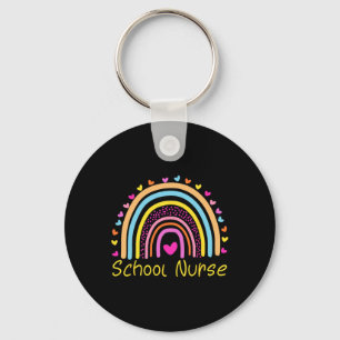 School Nurse Boho Rainbow Nurse Day Byck To School Keychain