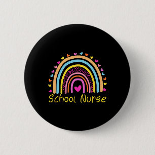 School Nurse Boho Rainbow Nurse Day Ck To School N 2 Inch Round Button